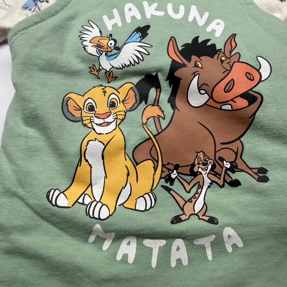 Disney Lion King Hakuna Matata Baby Overalls and Bodysuit Set Green 6-9 Months